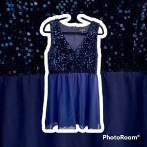 Altar’d State Navy Sequin Cocktail Dress